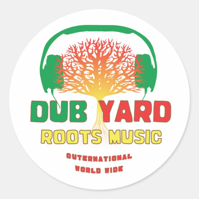 Adesivo Redondo Dub Yard Roots Music (Frente)