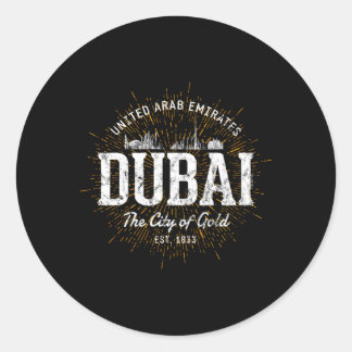 Adesivo Redondo Dubai Emirados Árabes Unidos Estilo Dubai