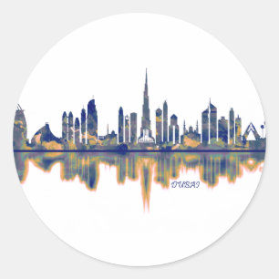 Adesivo Redondo Dubai Skyline