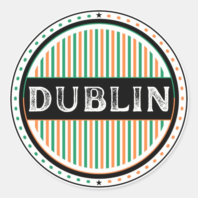 Adesivo Redondo Dublin City Pride Emblem – Irish Identity (Frente)