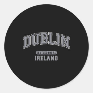 Adesivo Redondo Dublin irlanda estabelecido 841 dC esportes vintag