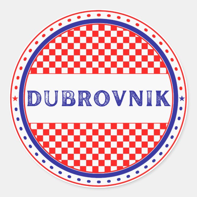 Adesivo Redondo Dubrovnik City Pride Emblem – Croatian Identity (Frente)