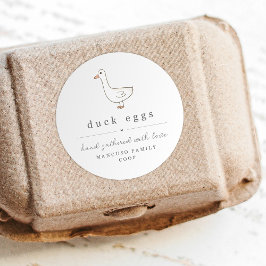 Adesivo Redondo Duck Egg Carton Label Personalize for Farm, Coop