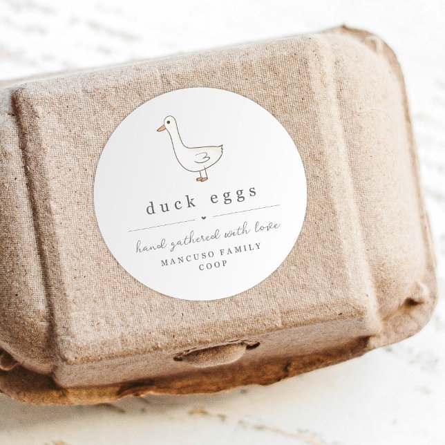 Adesivo Redondo Duck Egg Carton Label Personalize for Farm, Coop (Criador carregado)