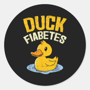Adesivo Redondo Duck Fiabetes Engraçados Homens Que Sabem