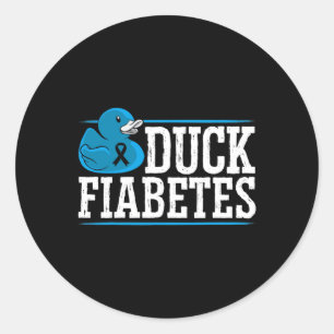 Adesivo Redondo Duck Fiabetes Sensibilização Mês Insulina Pan