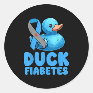 Adesivo Redondo Duck Fiabetes Sensibilização Mês Insulina Pan