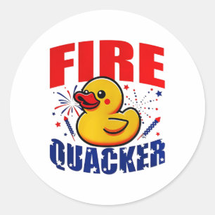 Adesivo Redondo Duck Firequacker Patriótico Independência Engraçad