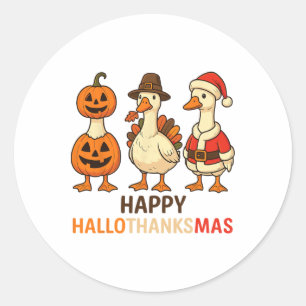 Adesivo Redondo Duck Halloween E Feliz Natal Hallothan