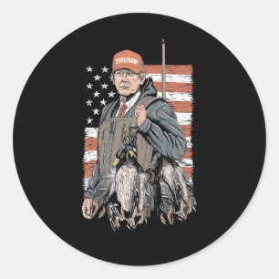 Adesivo Redondo Duck Hunting Trump Camo Olá Season Us Fl