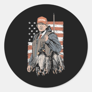 Adesivo Redondo Duck Hunting Trump Camo Olá Season Us Fl