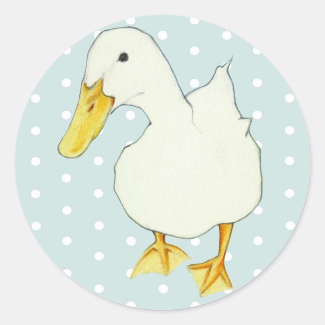 Adesivo Redondo Duck Kiss pontos Round Sticker (Frente)