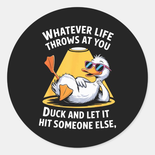 Adesivo Redondo Duck Lover Funny Quote For Men Women Boys Kids Gra (Frente)