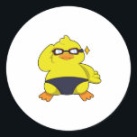 Adesivo Redondo Duck with Sunglasses<br><div class="desc">This design is the perfect gift for a birthday,  Christmas and other celebrations. It is suitable for women,  men and kids.</div>