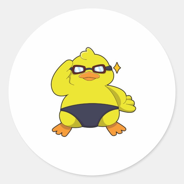 Adesivo Redondo Duck with Sunglasses (Frente)