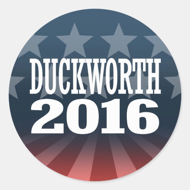 Adesivo Redondo Duckworth - Tammy Duckworth 2016 (Frente)