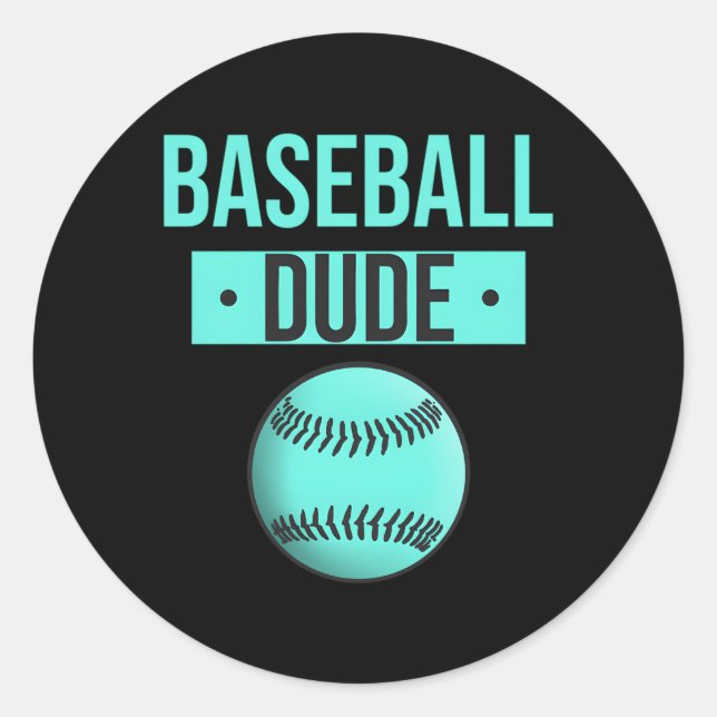 Adesivo Redondo Dude de Merchandise Perfeito do Baseball Dude (Frente)