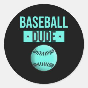 Adesivo Redondo Dude de Merchandise Perfeito do Baseball Dude