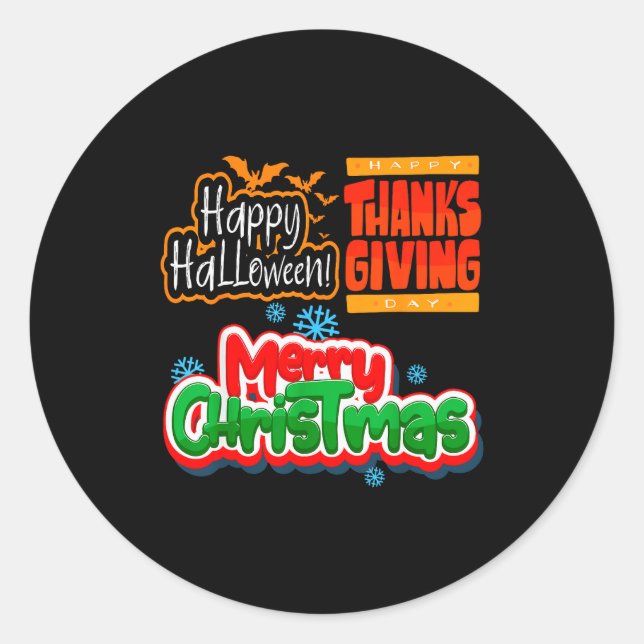 Adesivo Redondo Due To Inflation This Is My Halloween Thanksgiving (Frente)