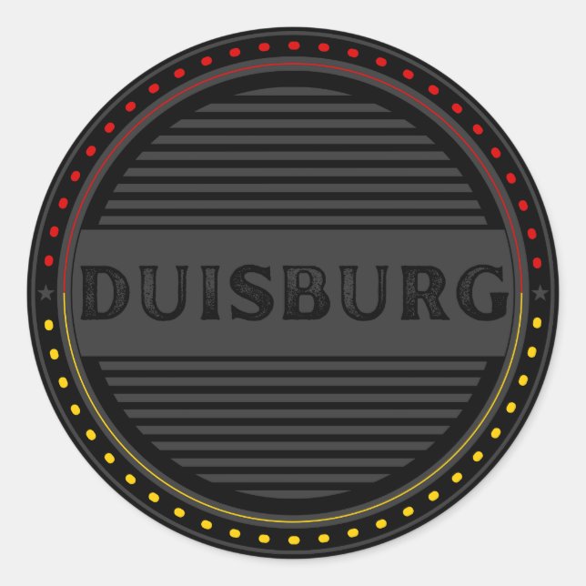 Adesivo Redondo Duisburg City Pride Emblem – German Identity (Frente)