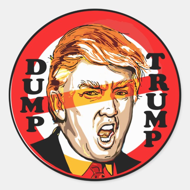 Adesivo Redondo Dump Donald Trump 2016 (Frente)