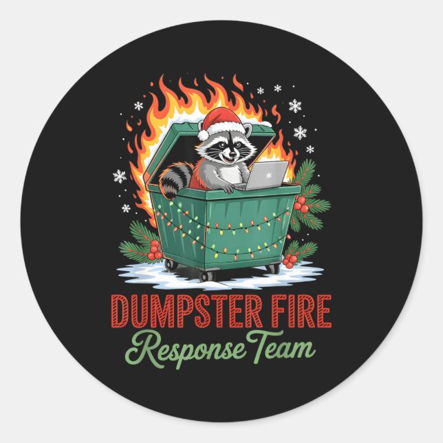 Adesivo Redondo Dumpster Fire Resnse Team Leader Christmas  (Frente)