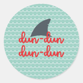 Adesivo Redondo Dun Dun Shark Sticker | Pino do tubarão