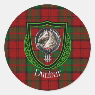 Adesivo Redondo Dunbar Scottish Clan Tartan & Crest