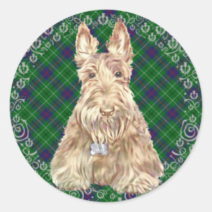 Adesivo Redondo Duncan Tartan Scottie