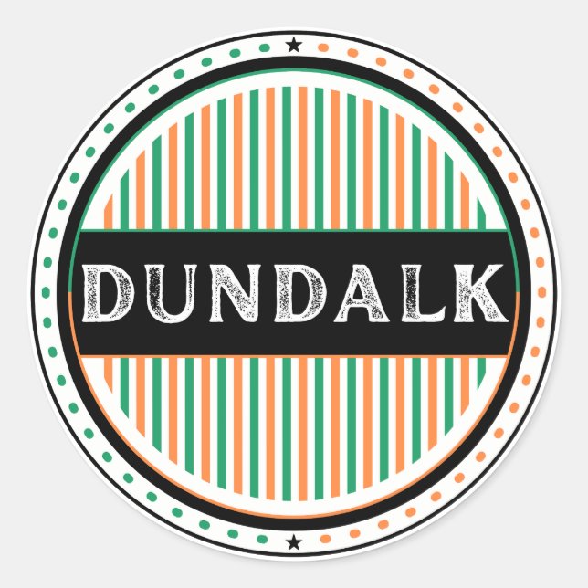 Adesivo Redondo Dundalk City Pride Emblem – Irish Identity (Frente)