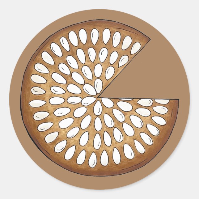 Adesivo Redondo Dundee Cake Scotland Comida britânica Assares (Frente)