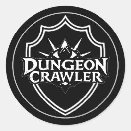 Adesivo Redondo Dungeon Crawler Preto e Branco