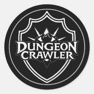 Adesivo Redondo Dungeon Crawler Preto e Branco