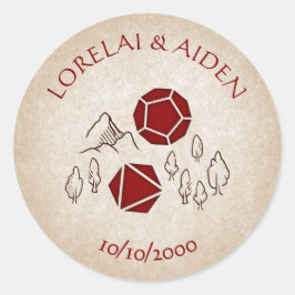 Adesivo Redondo Dungeon Map RPG Gamer Wedding