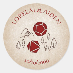 Adesivo Redondo Dungeon Map RPG Gamer Wedding