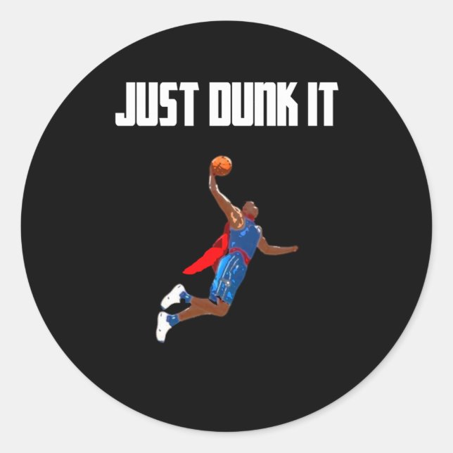 Adesivo Redondo Dunking de Basquete (Frente)