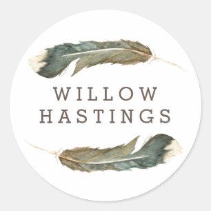 Adesivo Redondo Duo da aguarela da pena