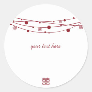 Adesivo Redondo Dupla Felicidade Lanternas de Casamento