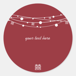 Adesivo Redondo Dupla Felicidade Lanternas de Casamento