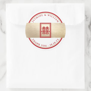 Adesivo Redondo Dupla Felicidade Obrigado Vestido de Casamento Chi