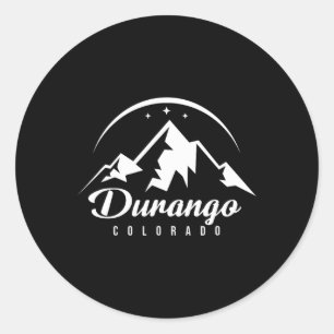 Adesivo Redondo Durango Colorado Ski Resort, esquiando Snowboard