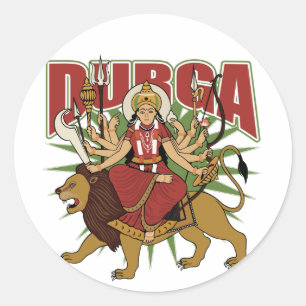 Adesivo Redondo Durga Hindu