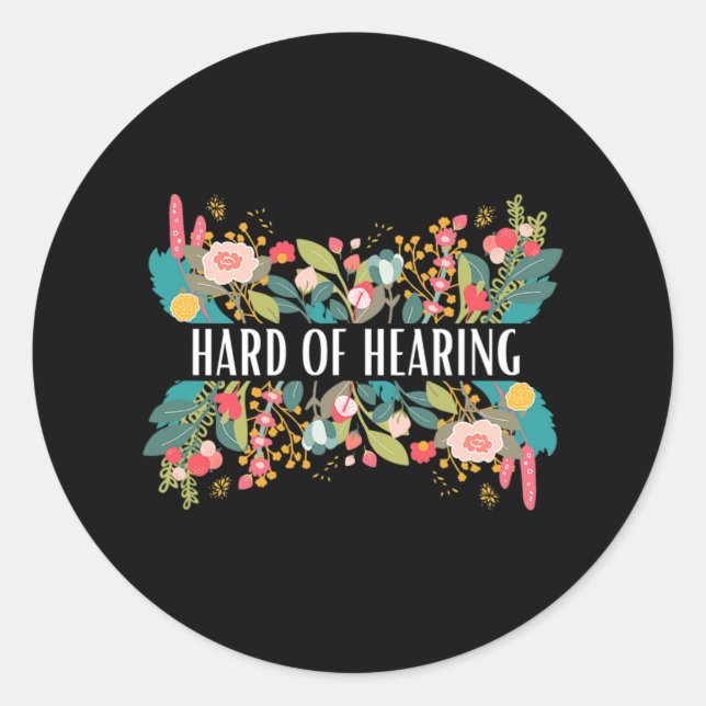 Adesivo Redondo Duro de Alerta e Consciencialização Audição para D (Frente)