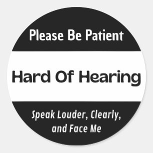 Adesivo Redondo Duro De Ouvir Vinheta Preta Clássica