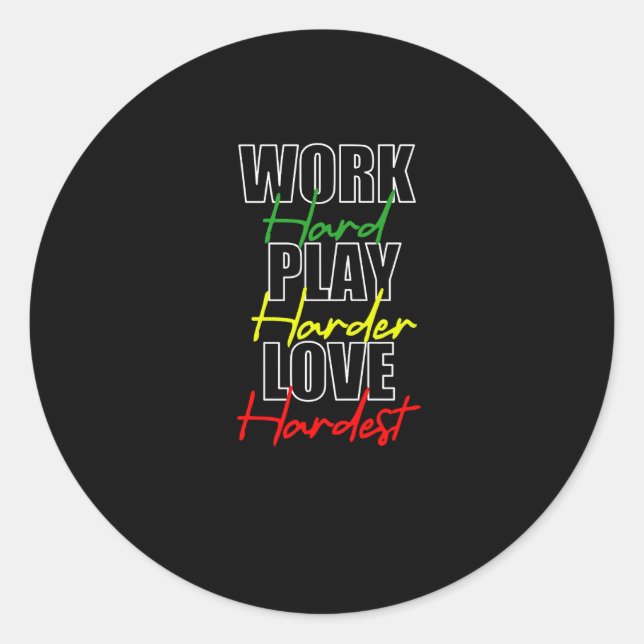 Adesivo Redondo Duro de trabalho reproduzir Duro com o mais duro p (Frente)