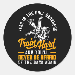 Adesivo Redondo Duro de trem não tenha medo de Aikido Karate Jiu J