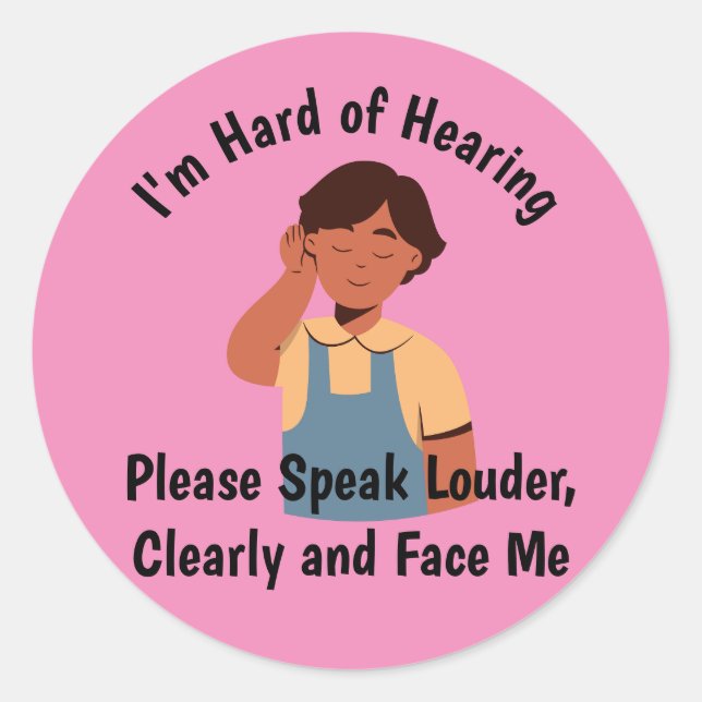 Adesivo Redondo Duro de voz mais alta (Frente)