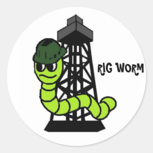 Adesivo Redondo Duro Rig Worm Hat Sticker