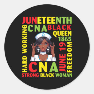 Adesivo Redondo Duro Trabalhando Cna Black Queen Forte Negra Mulhe