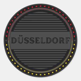 Adesivo Redondo Düsseldorf City Pride Emblem – German Identity